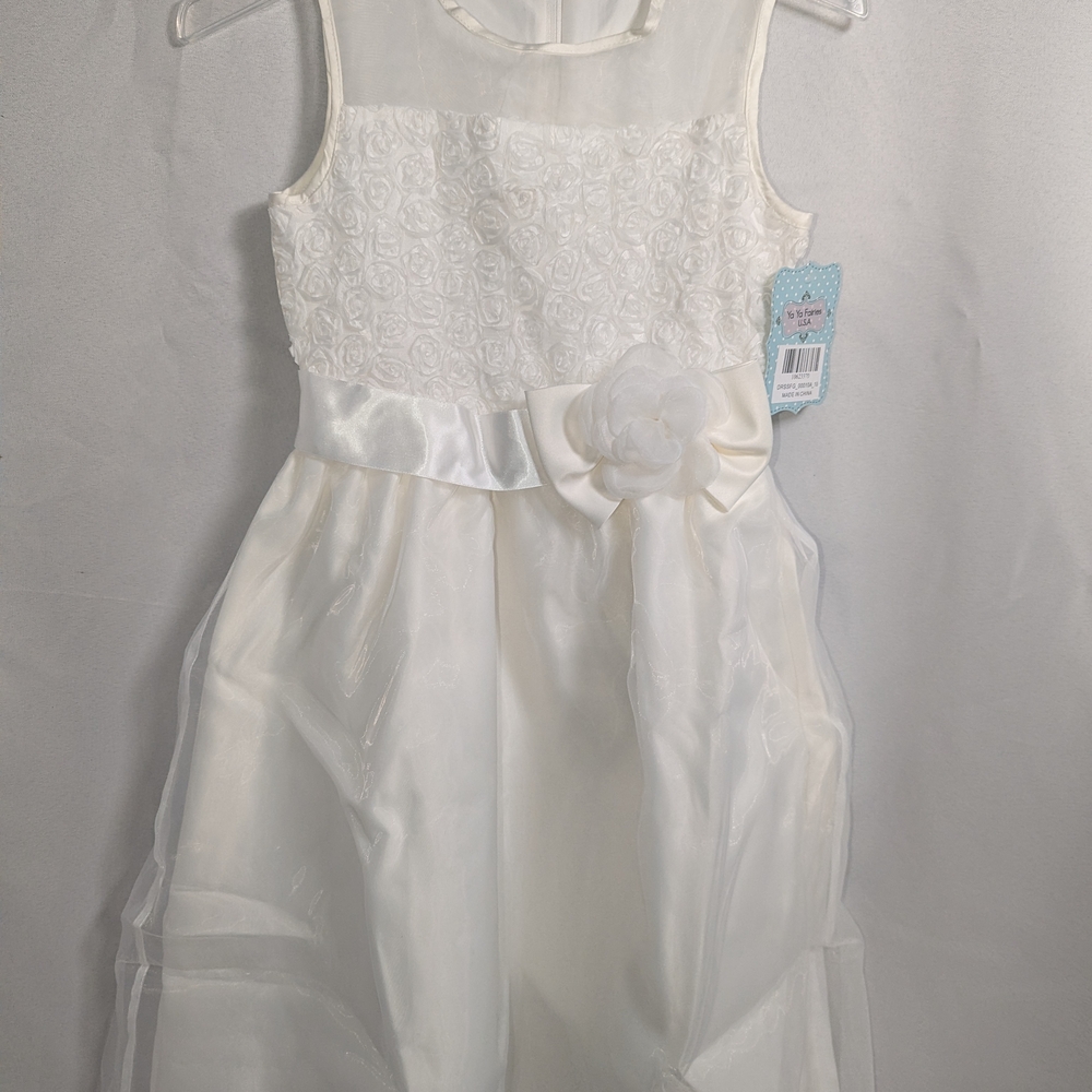 Elegant Girl Kids Dress with Floral Details organza New Size 10